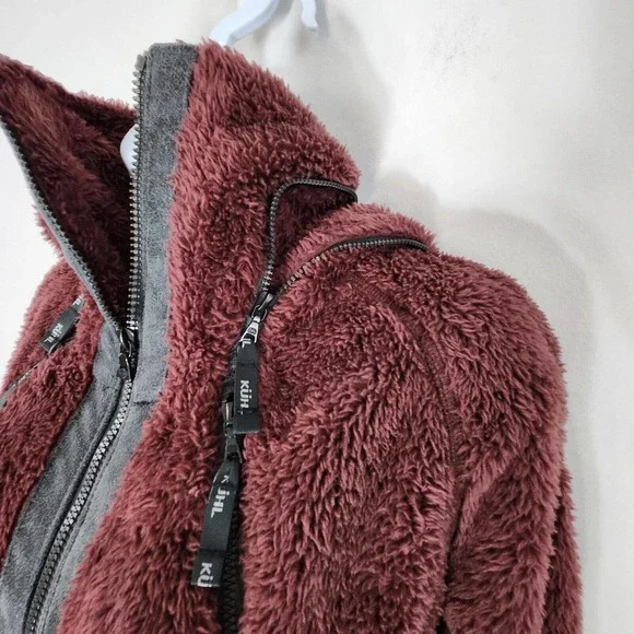 Kuhl Women's Flight Jacket Italian Fleece Hooded Pockets Thumb Loops Size M - Picture 7 of 16